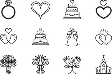 Wedding Icon Vector Pack

