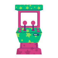 candy-themed arcade game machine empty screen a joystick button controller