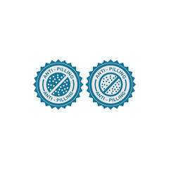 Anti-pilling fabric logo, perfect for textile products emphasizing durability and smooth finish.