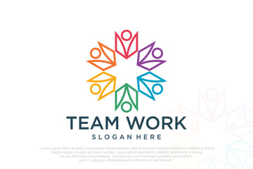 community people, social community, global community, human family logo design . vector illustration