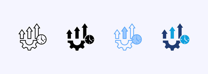 Operational Efficiency Icon Set Multiple Style Collection