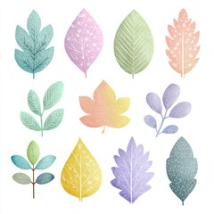 set of autumn leaves