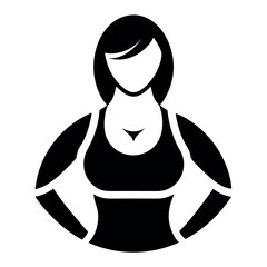 Silhouette of a Fit Woman in Sports Bra with Hands on Hips Icon