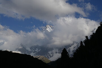 clouds over the mountains