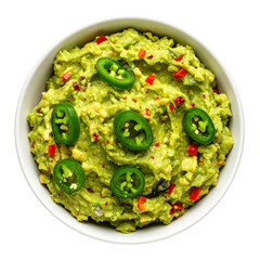 Spicy Avocado Dip with Tomato and Chili with transparent background
