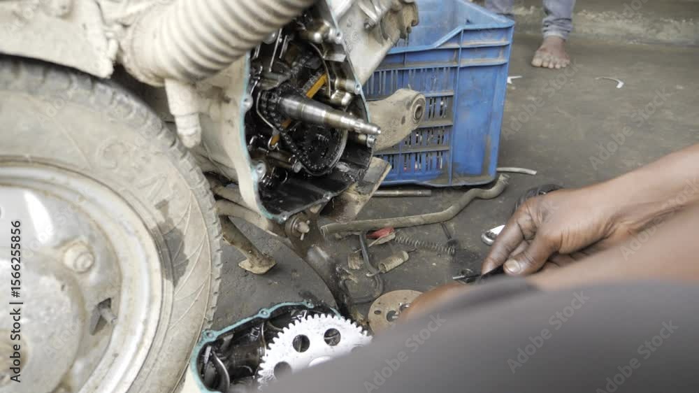 Poster efficient engine maintenance - a step-by-step guide to proper mechanic work