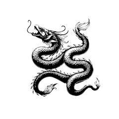 Mystical oriental dragon illustration with intricate details depicting traditional cultural significance and symbolism within asian mythology