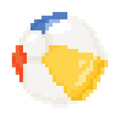 Beach Ball pixel Vector icon in 8 bit style
