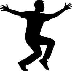 silhouette of dance poses dancing