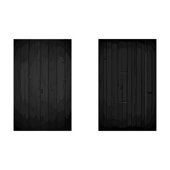 Black wooden plank textured silhouette vector