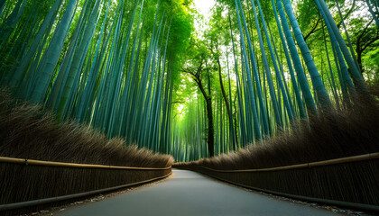 large bamboo forest with daylight