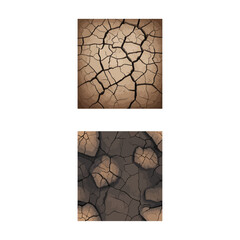 Dark cracked earth texture silhouette vector