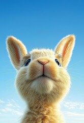 White easter rabbit with sheet for a text writing. Easter concept. Easter bunny. New year 2023 symbol. , isolated on white background,  , copy space, copy space for text,