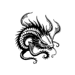 Majestic oriental dragon illustration embodying power myth and tradition in graphic design art for backgrounds posters