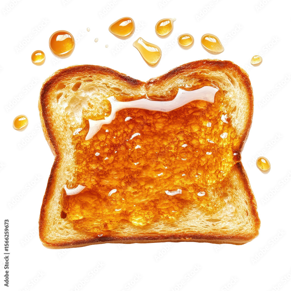 Poster roasted toast bread with syrup drops creating a deliciously sweet breakfast moment, roasted toast br