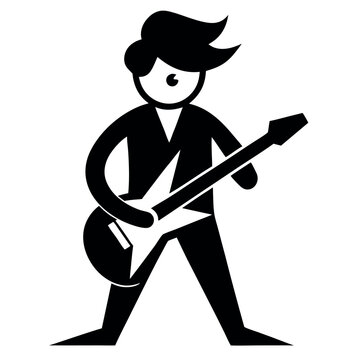 black guitarist playing electric guitar clip art preview