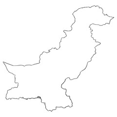 Fototapeta premium Pakistan map illustration hand drawn outline vector