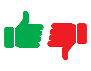 Thumb up and down icon Like and dislike vector.