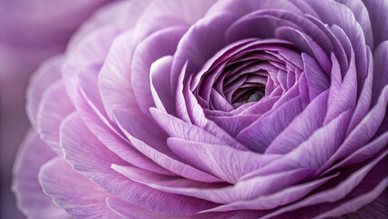 Purple macro image of a ranunculus flower.