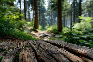 Rustic Pathway Through a Sunny Forest