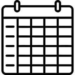 Schedule grid outline icon vector
