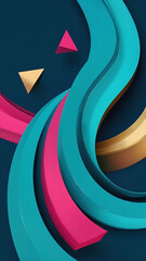 Colorful abstract waves symbolize creativity and dynamism in a modern digital design showcasing vibrant shapes and movement