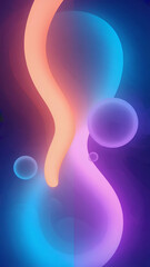 Abstract representation of fluid dynamics with vibrant colors and soft shapes creating a serene atmosphere at twilight