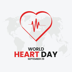 World Heart Day concept poster for health awareness on 29 September. Vector