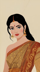 Elegant woman in traditional attire embodies grace and cultural heritage celebrating beauty and femininity