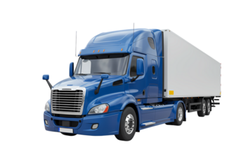 Powerful Blue Semi-Truck: Logistics and Transportation