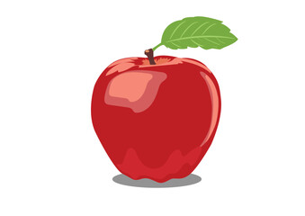 Red apple illustration AI EPS vector on white background
