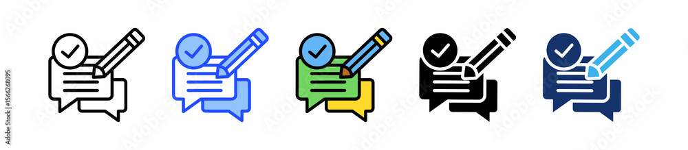 Poster feedback icon collection with multiple styles