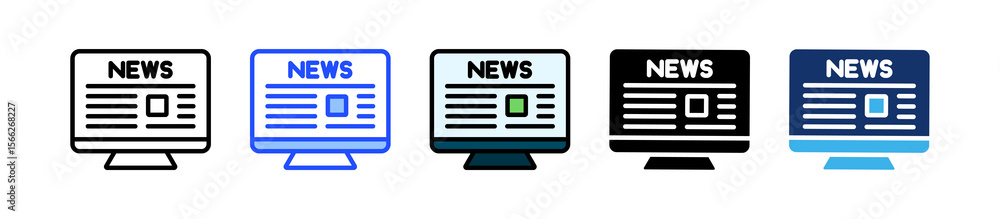 Poster headline icon collection with multiple styles
