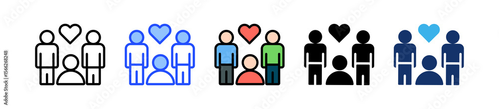 Poster audience icon collection with multiple styles
