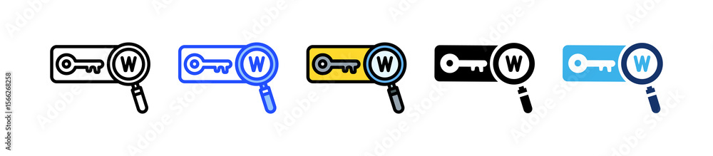 Poster keywords icon collection with multiple styles