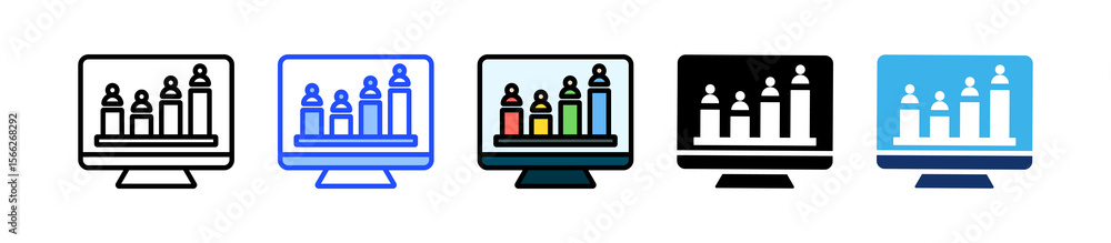 Poster polls icon collection with multiple styles