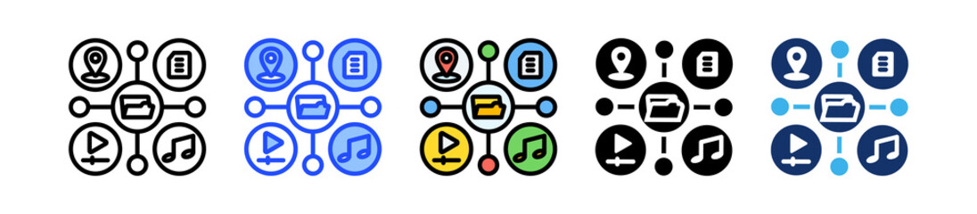 Content Hub Icon Collection With Multiple Styles
