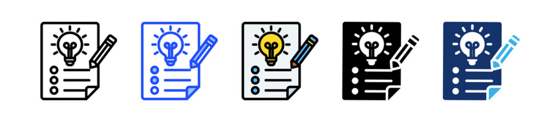 Creative Brief Icon Collection With Multiple Styles