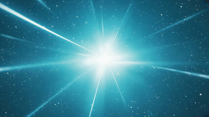 Exploring the depths of space with bright stars and dynamic light rays illuminating the cosmos
