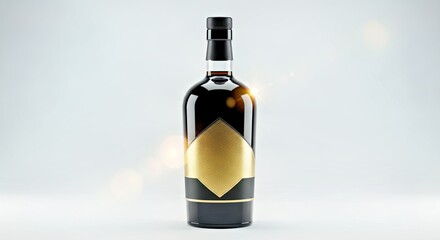Sleek Product Bottle with Customizable Gold Label Template