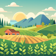 Obraz premium Sustainable agriculture plant cultivation isolated cartoon