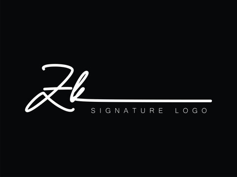 ZK Handwritten initial letter, ZK simple signature vector ZK logo , ZK beauty logo , ZK photography letter logo design.