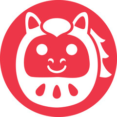 午年の馬のダルマのスタンプ