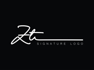 ZT Handwritten initial letter, ZT simple signature vector ZT logo , ZT beauty logo , ZT photography letter logo design.
