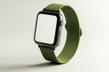 High Resolution of Smartwatch Mock Up with Green Watchstrap