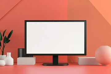 Clear Pixel Picture of 3D Icon Monitor 3D Illustration 3D Element 3D Rendering