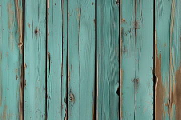 Closeup view of aqua green wood background 