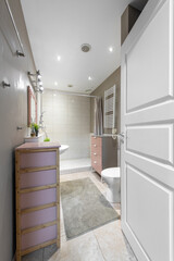 Modern Home Bathroom Interior with Elegant Decor and Functional Furnishings