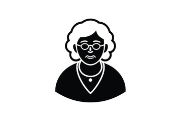 elderly woman vector icon