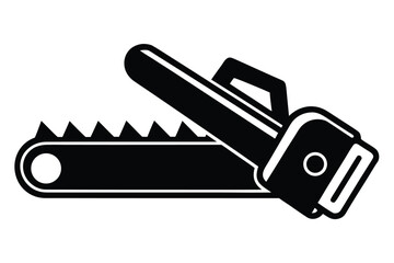 chainsaw cutting wood vector icon
